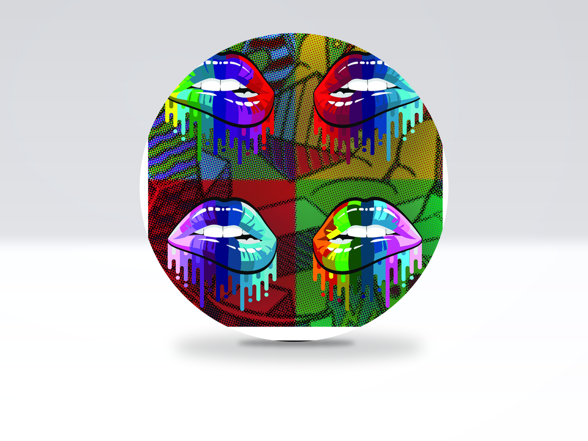 24-inch acrylic Lazy Susan in 4 Lip Pattern pattern
