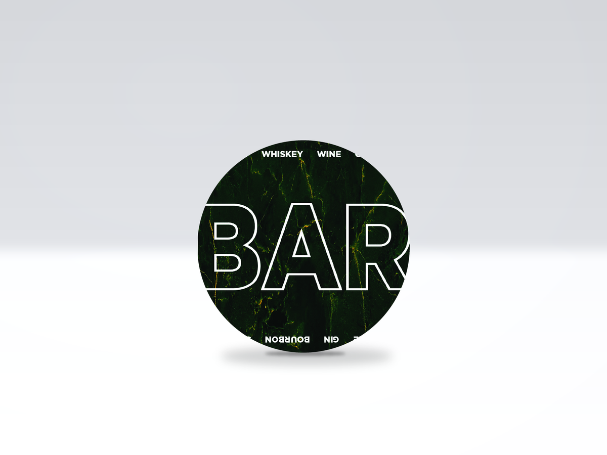16-inch acrylic Lazy Susan in Bar Green Marble With Alcohol pattern