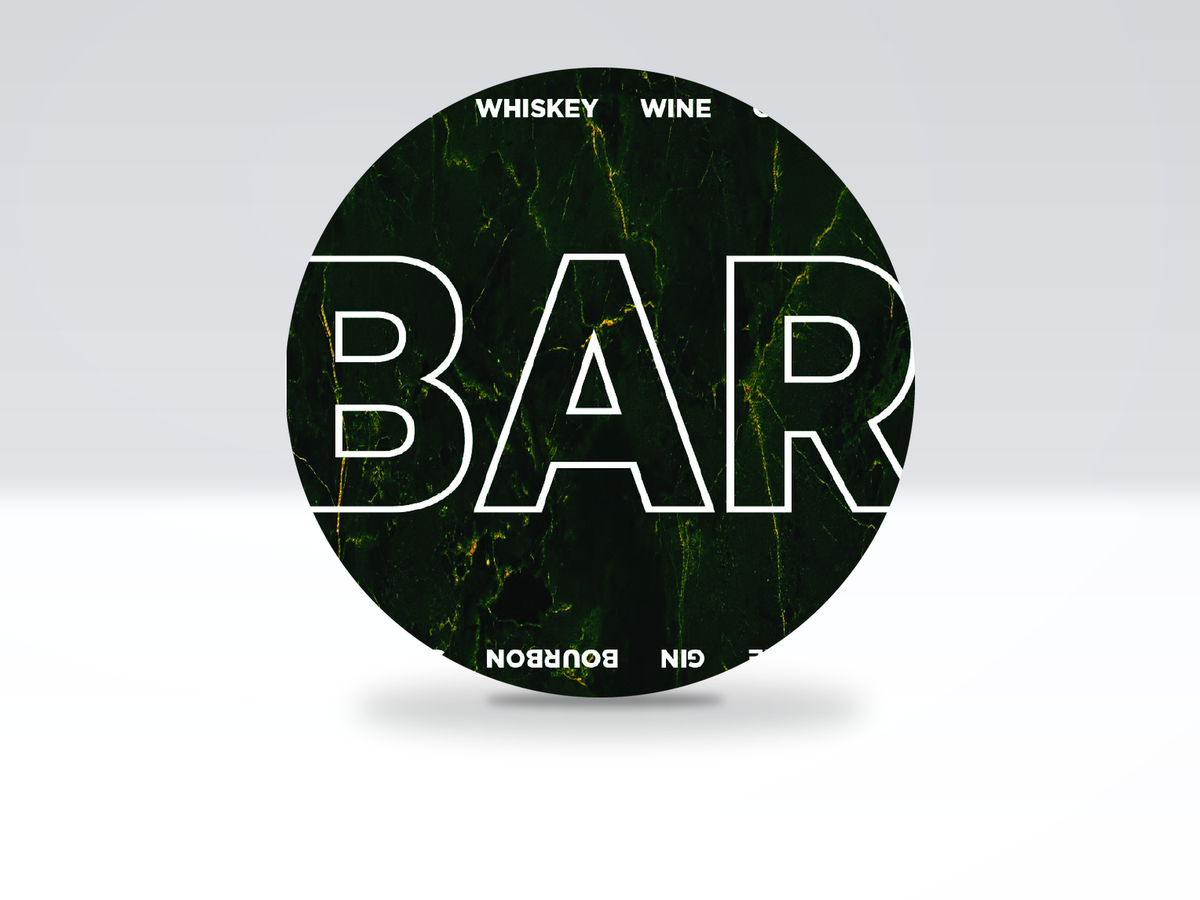 24-inch acrylic Lazy Susan in Bar Green Marble With Alcohol pattern