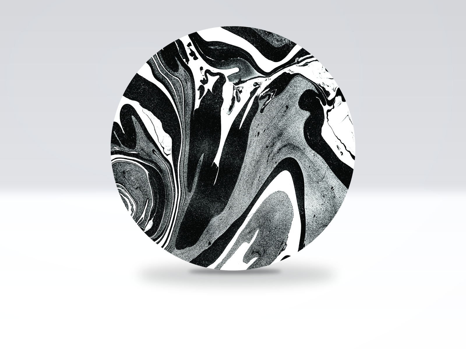 24-inch acrylic Lazy Susan in Black & White Swirl pattern