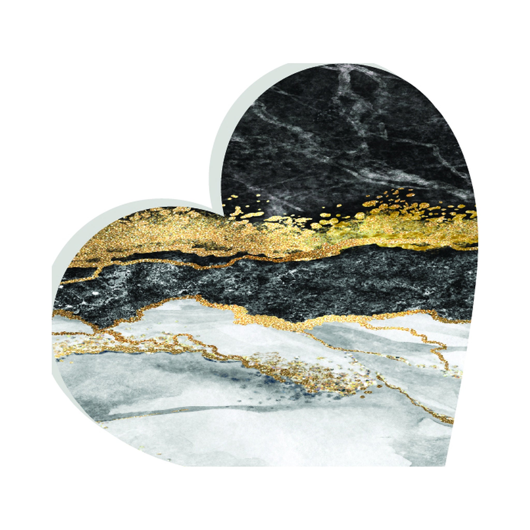 Black White Gold Marble