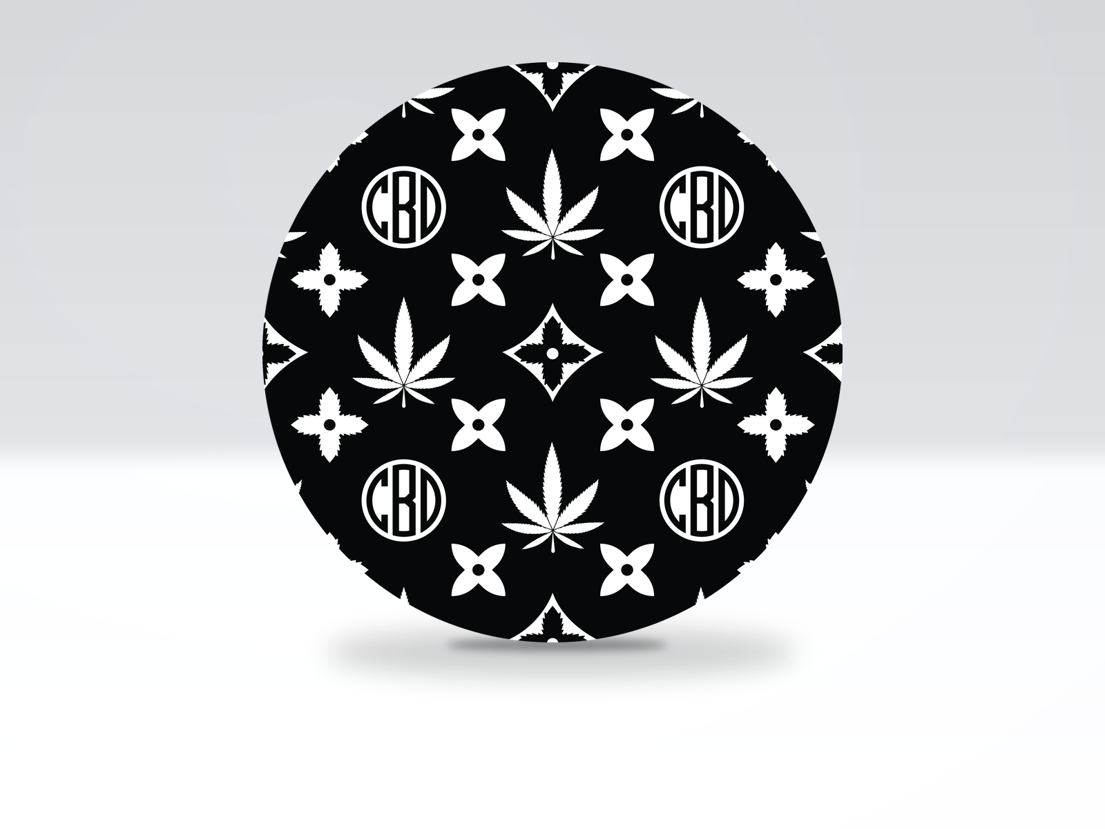 24-inch acrylic Lazy Susan in Cbd Louie pattern