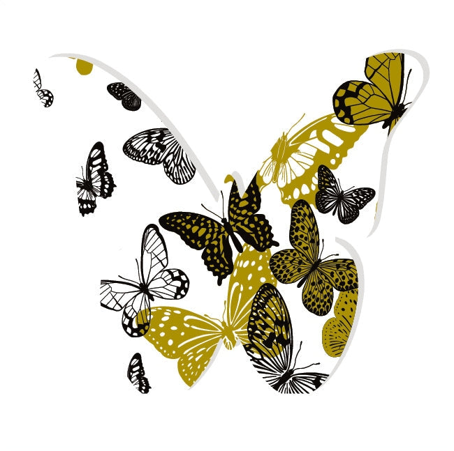 GOLD GLITTERING BUTTERFLIES