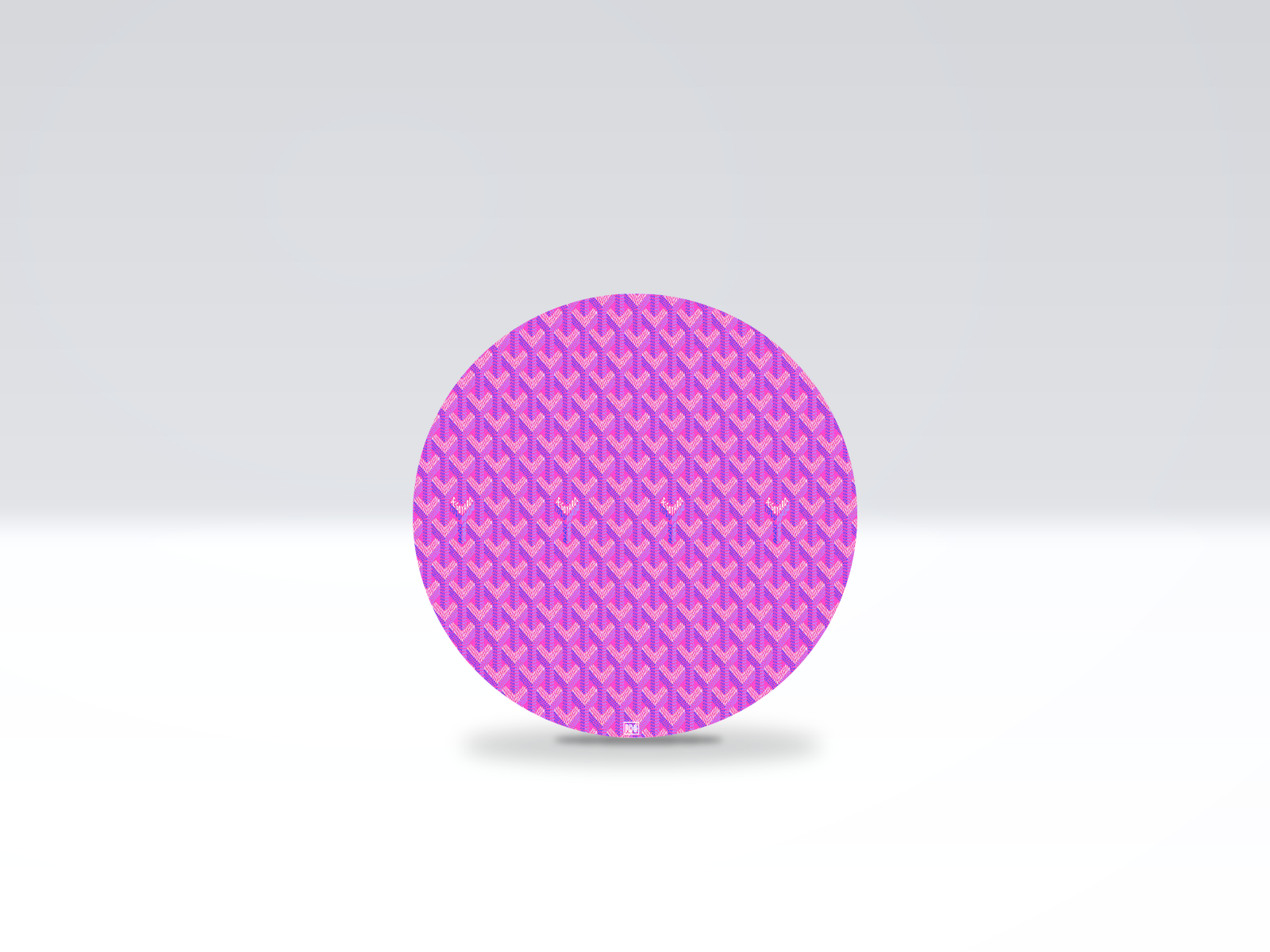 16-inch acrylic Lazy Susan in Hot Pink Pattern pattern