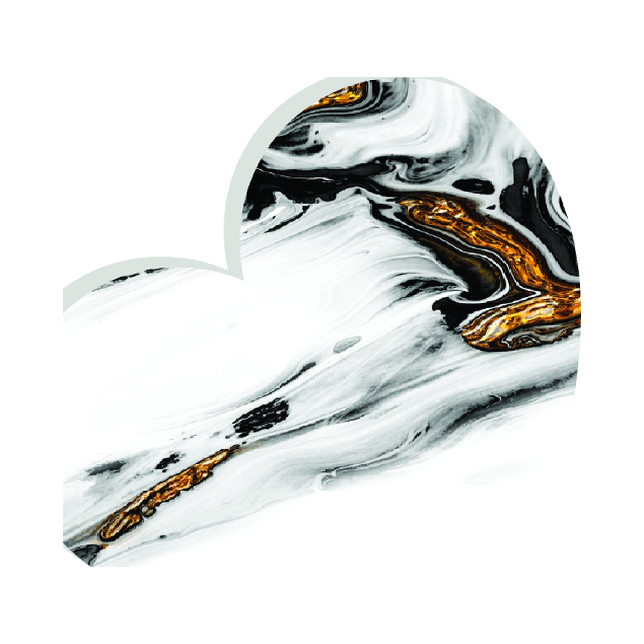 White Black & Gold Spill