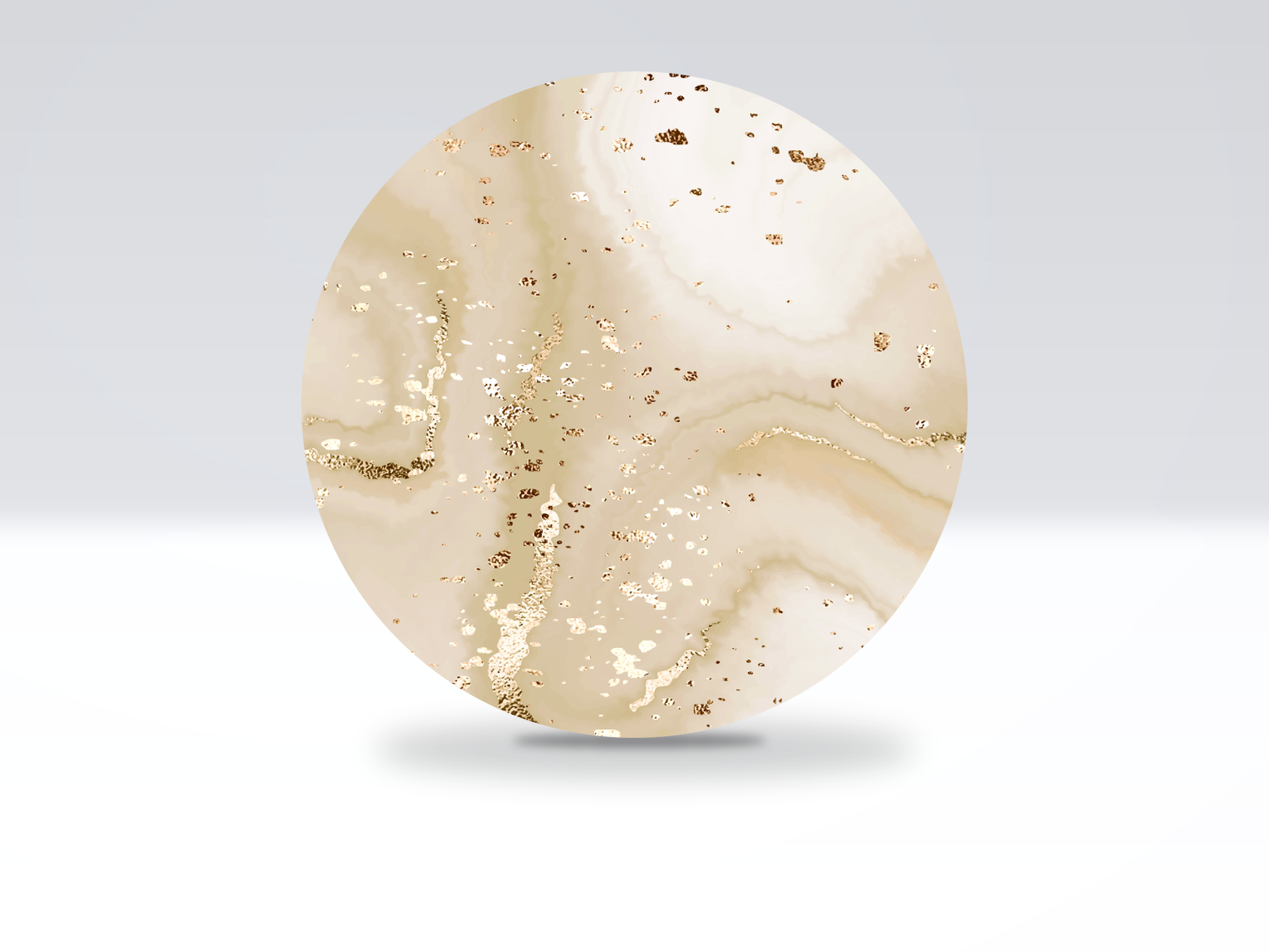 24-inch acrylic Lazy Susan in Beige and Gold pattern