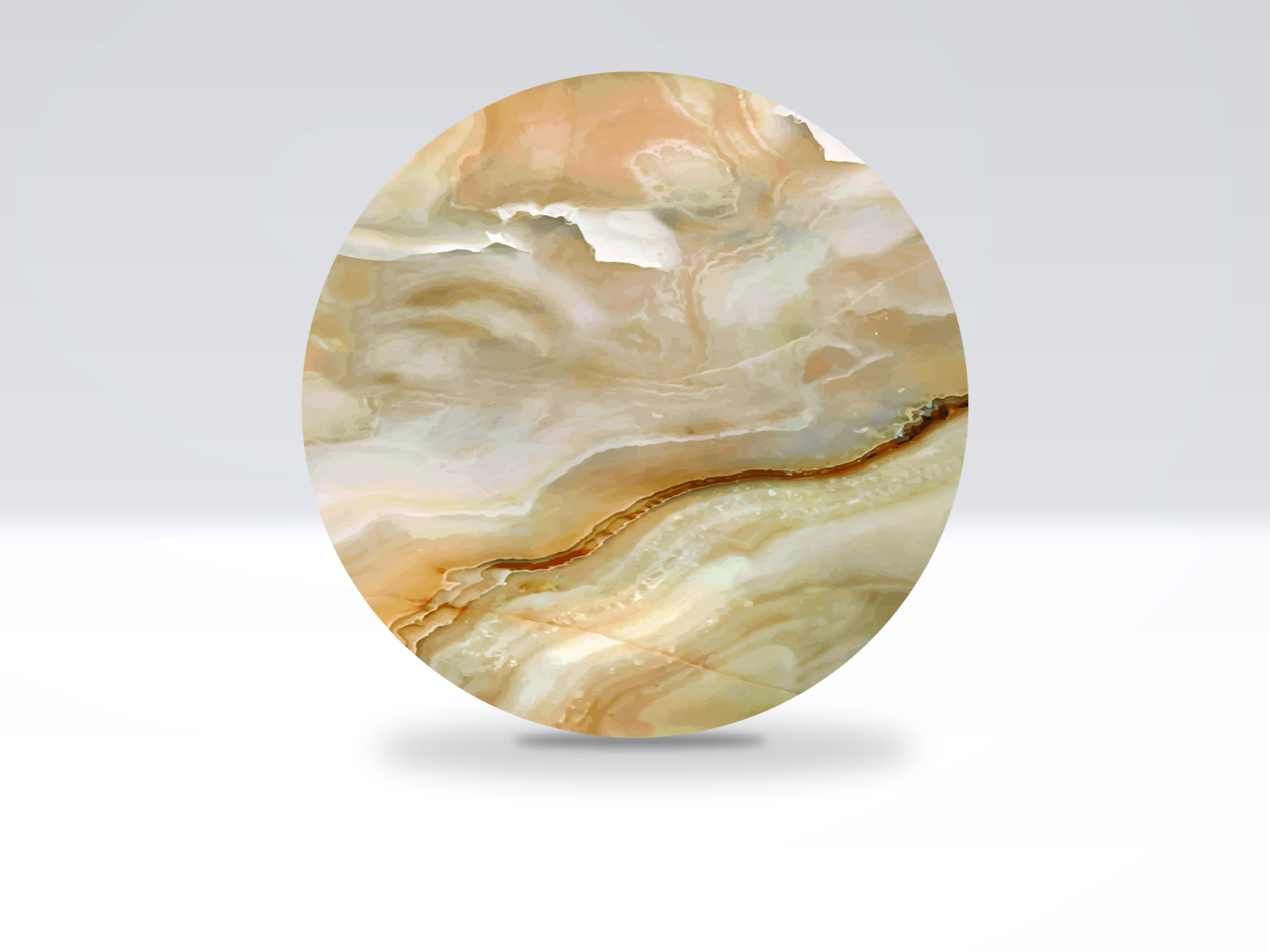 24-inch acrylic Lazy Susan in Beige Slice pattern