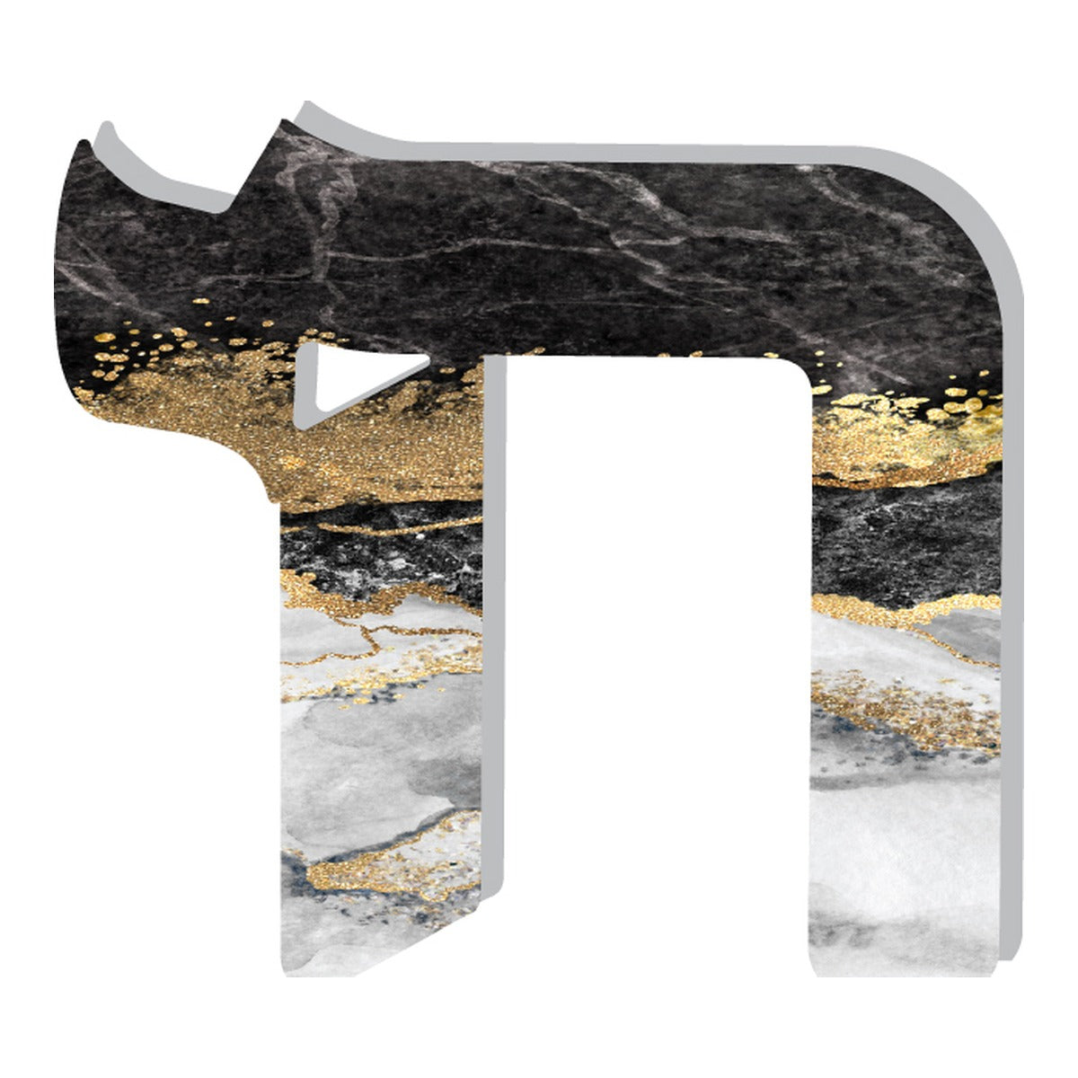 BLACK WHITE GOLD MARBLE