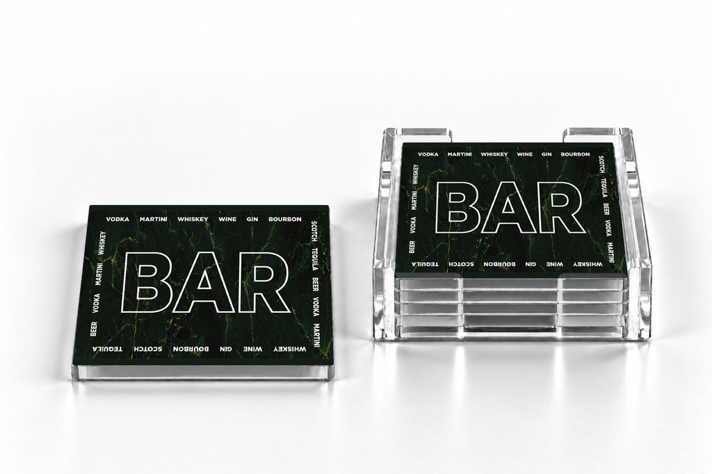 BAR green marble with Alcholol