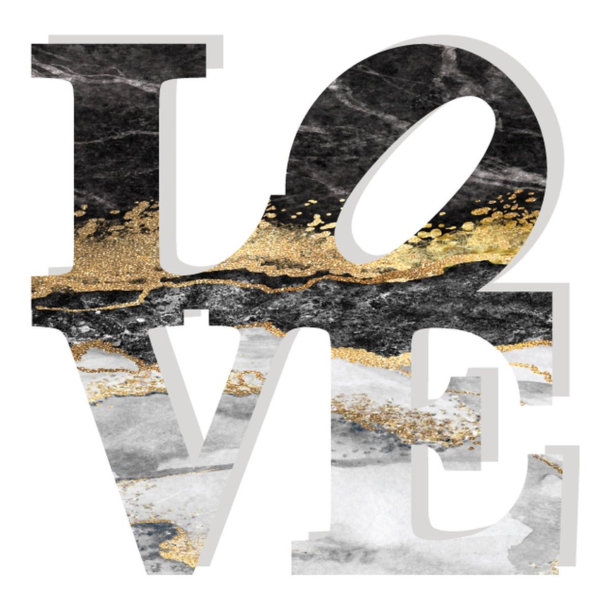 BLACK WHITE GOLD MARBLE