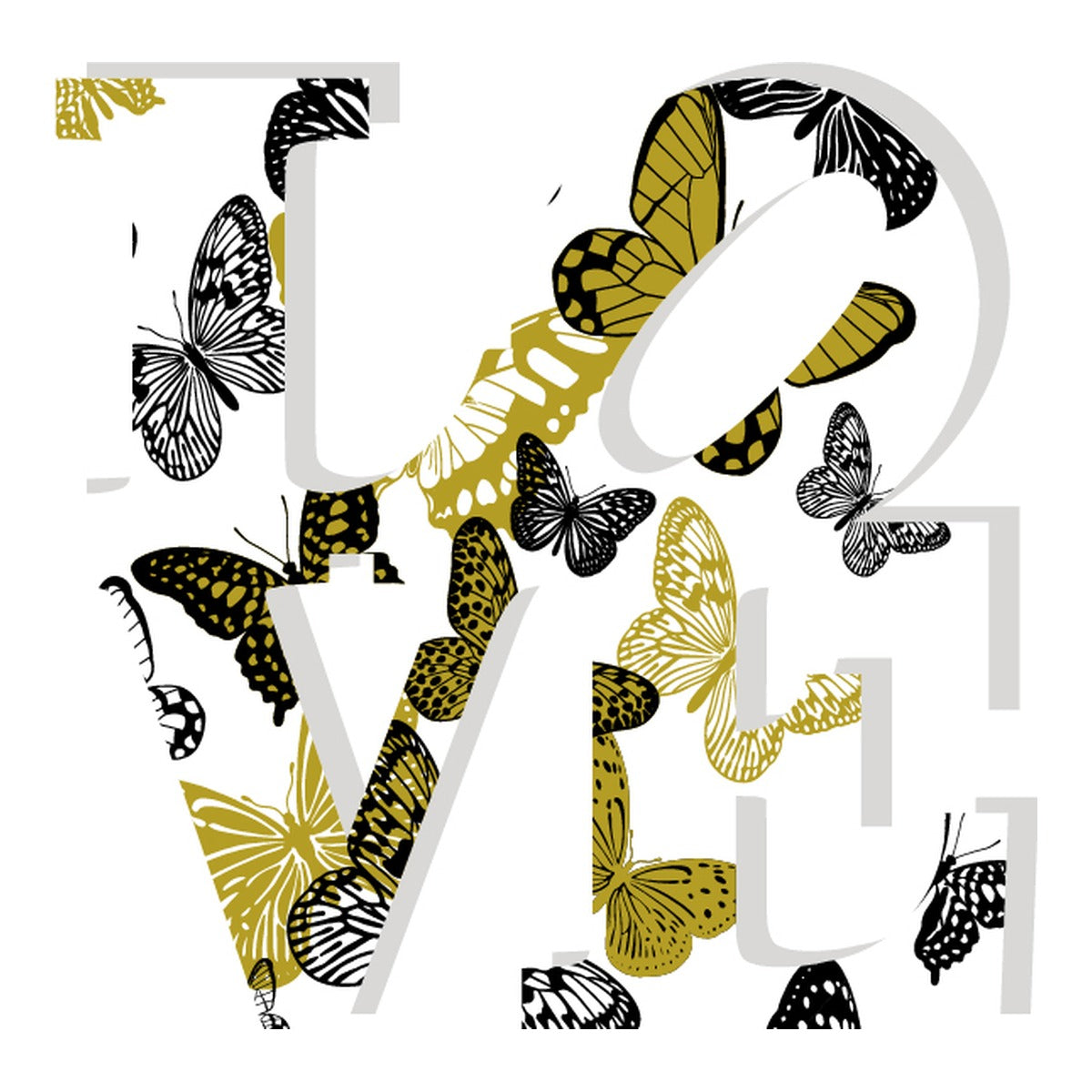 GOLD GLITTER FLYING BUTTERFLYS