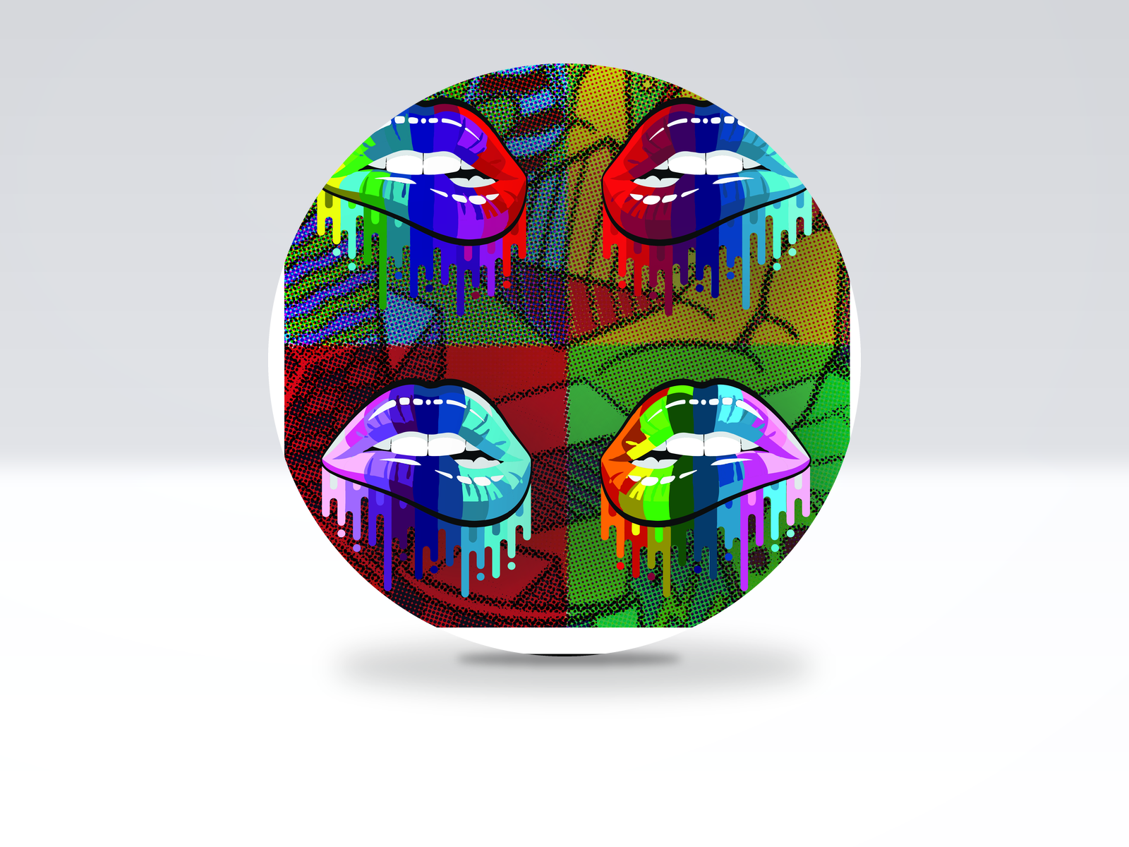 24-inch acrylic Lazy Susan in 4 Lip Pattern pattern