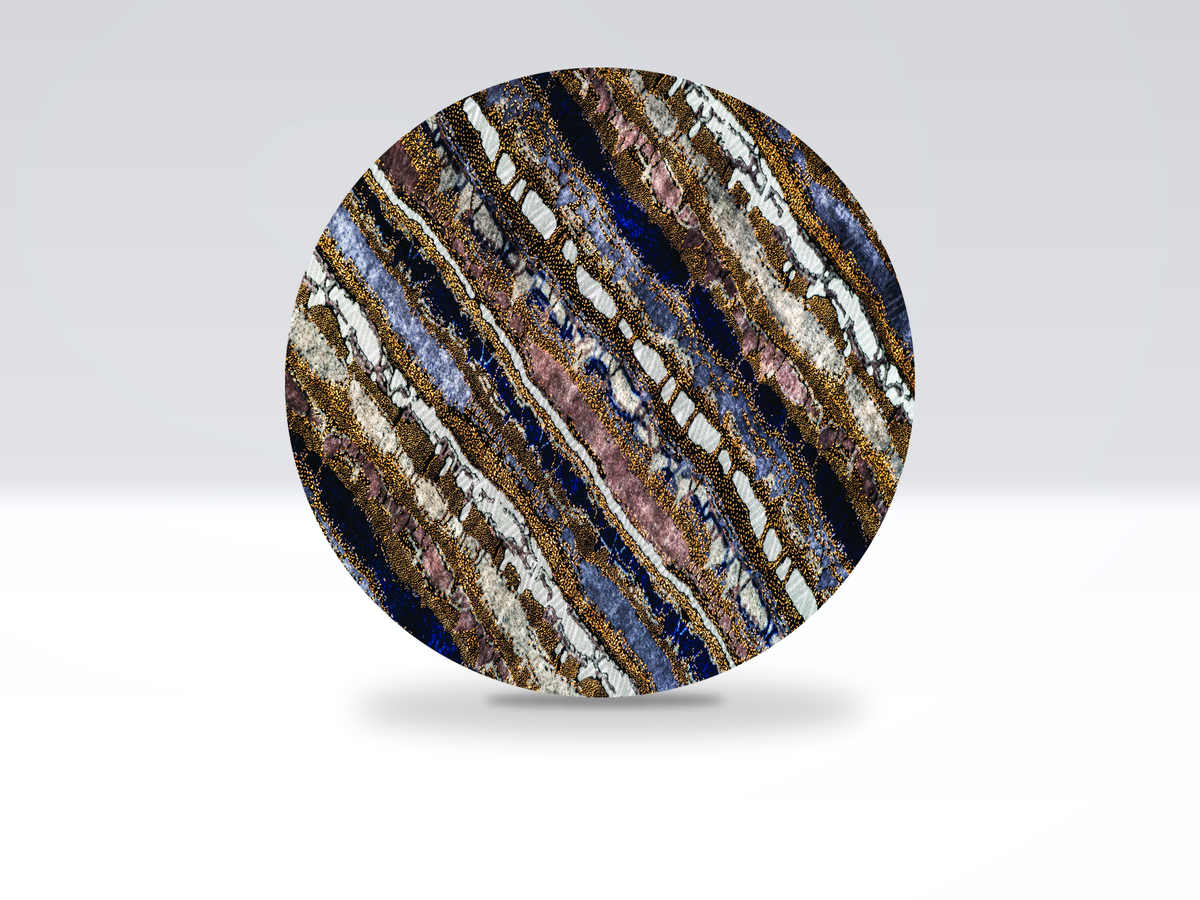 24-inch acrylic Lazy Susan in Angle Navy & Brown pattern