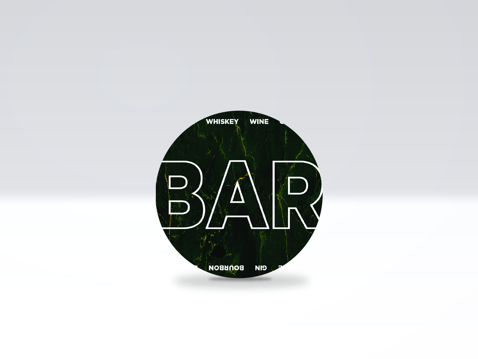 16-inch acrylic Lazy Susan in Bar Green Marble With Alcohol pattern
