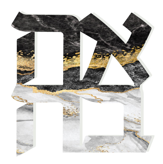 BLACK WHITE GOLD MARBLE