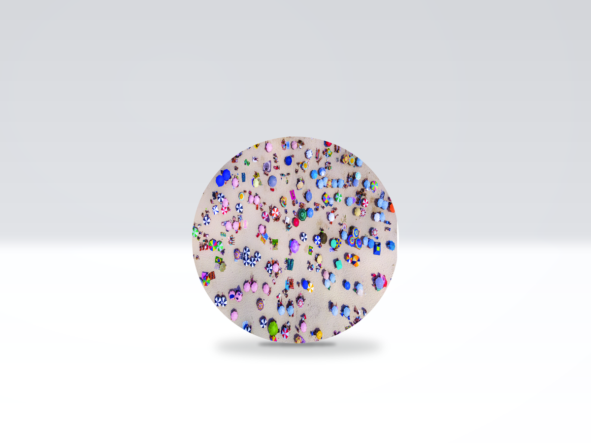 16-inch acrylic Lazy Susan in Beach No Water pattern