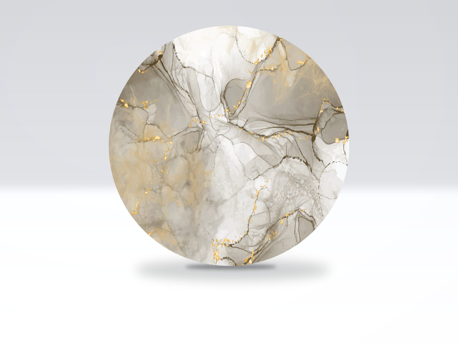 24-inch acrylic Lazy Susan in Brown & Gold Marble pattern