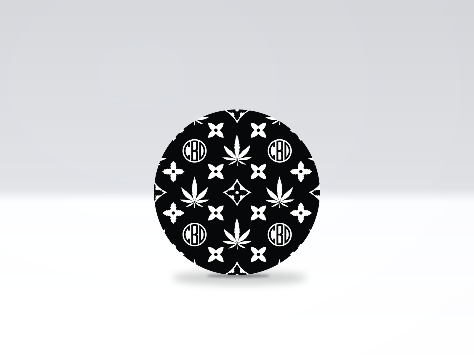 16-inch acrylic Lazy Susan in Cbd Louie pattern