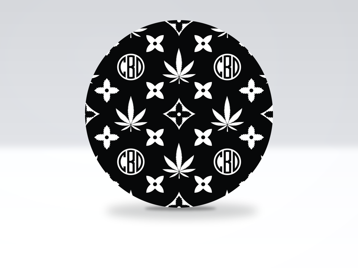24-inch acrylic Lazy Susan in Cbd Louie pattern
