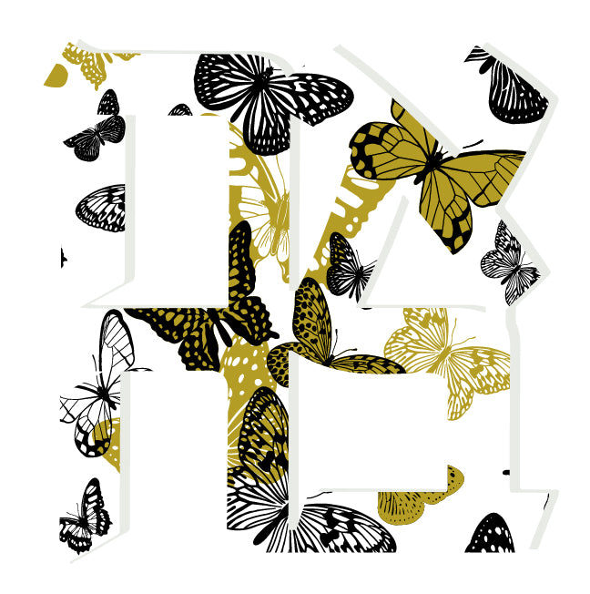 GOLD GLITTER FLYING BUTTERFLYS