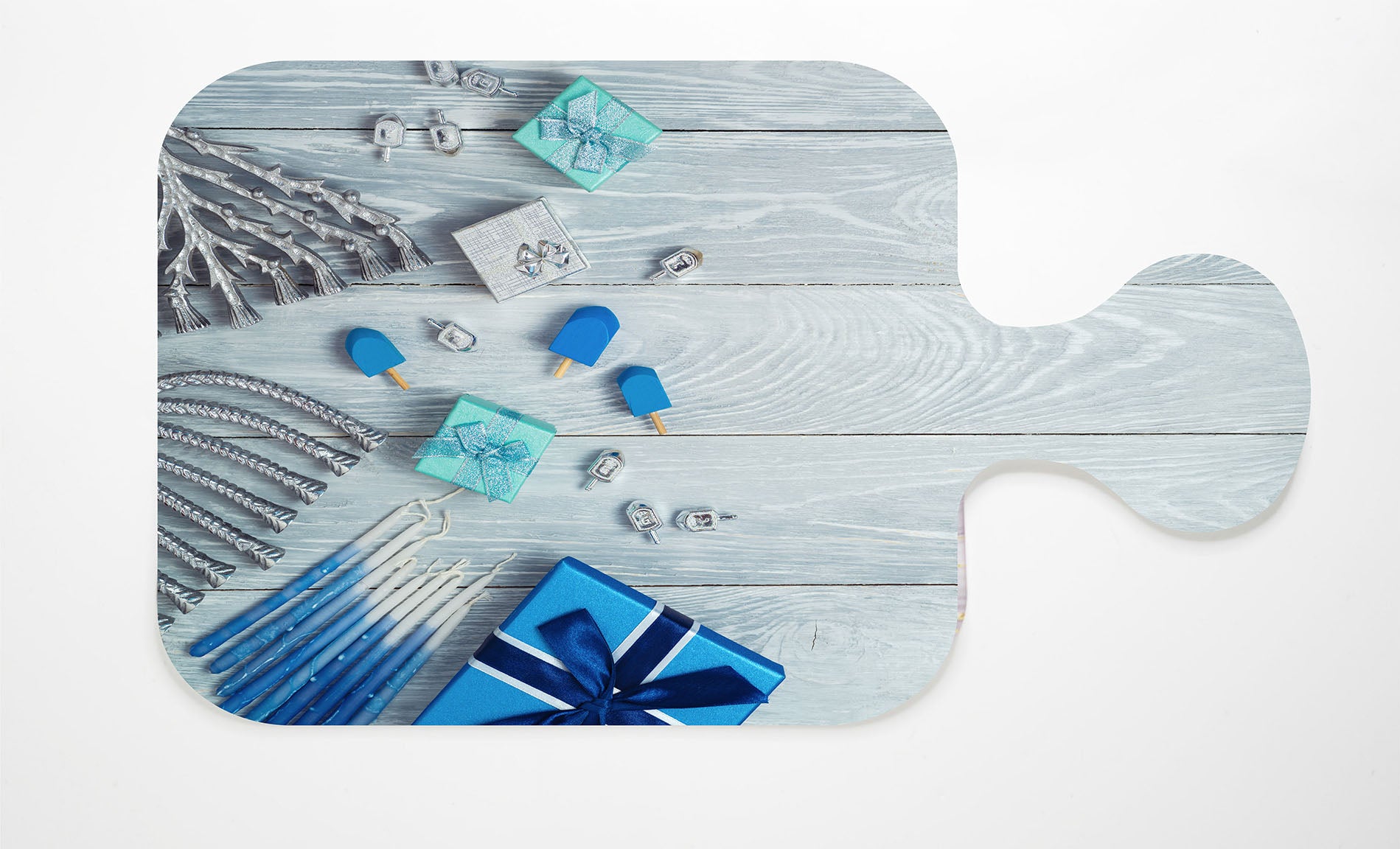 Hanukkah Blue Wood Charcuterie