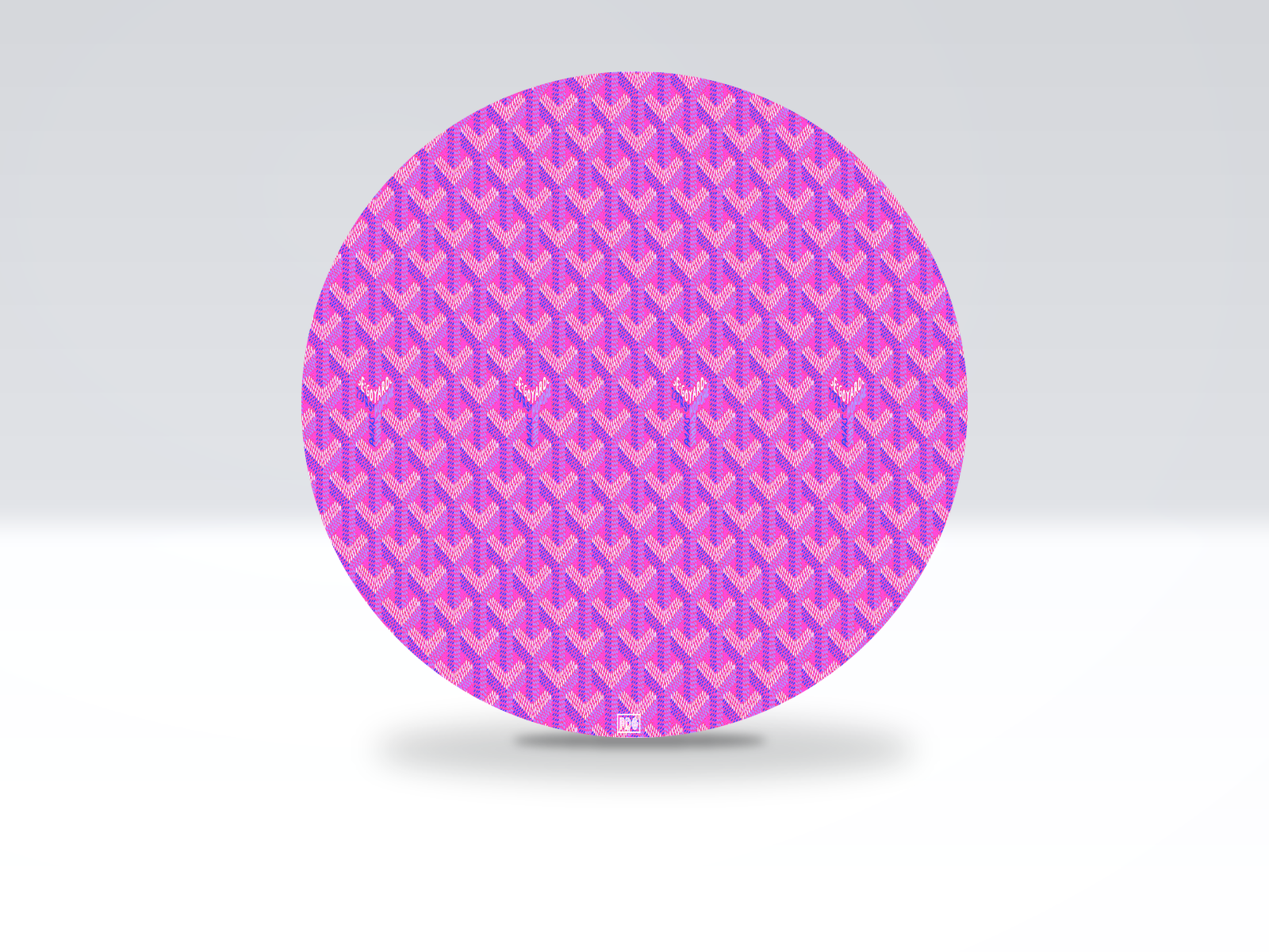24-inch acrylic Lazy Susan in Hot Pink Pattern pattern