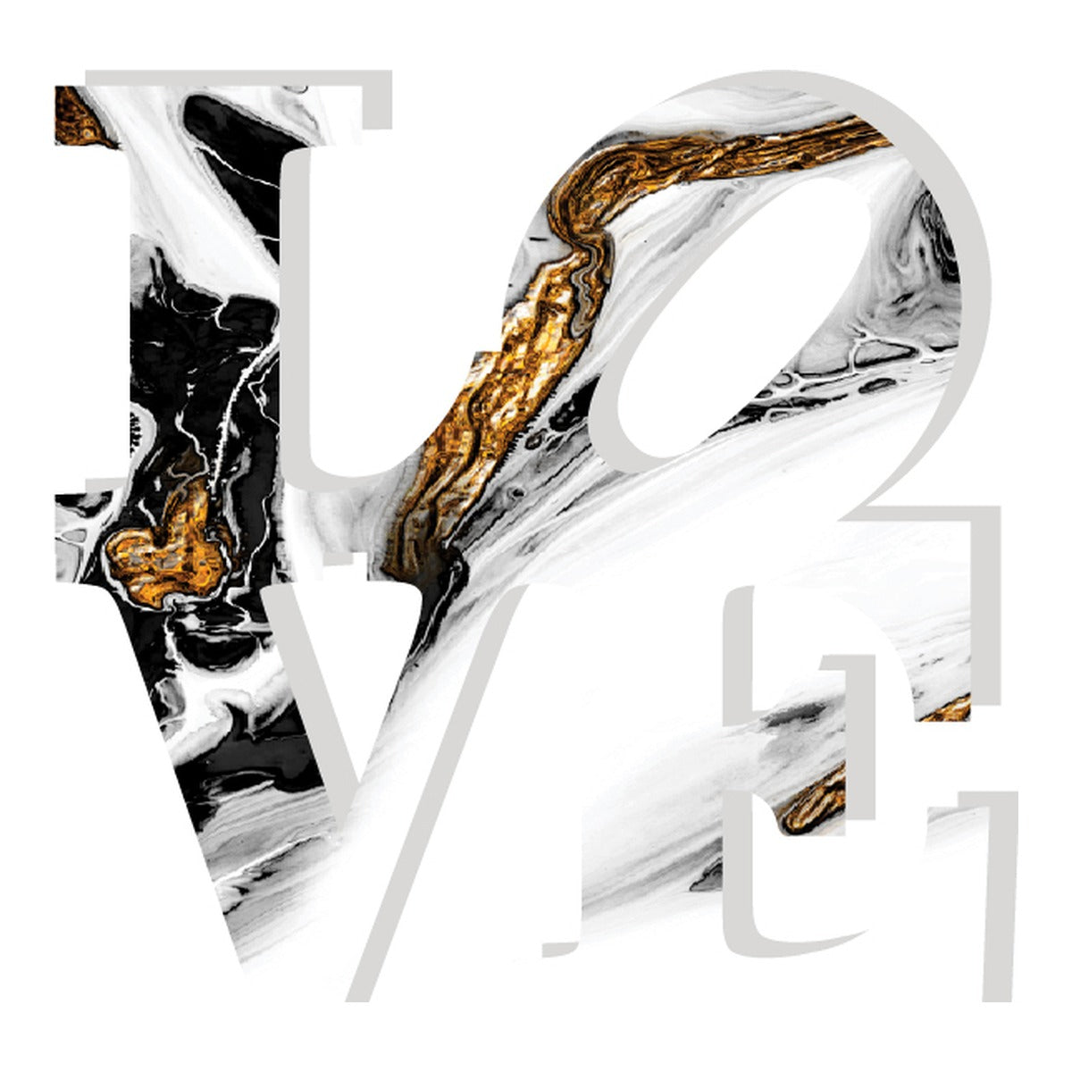 WHITE BLACK & GOLD SPILL